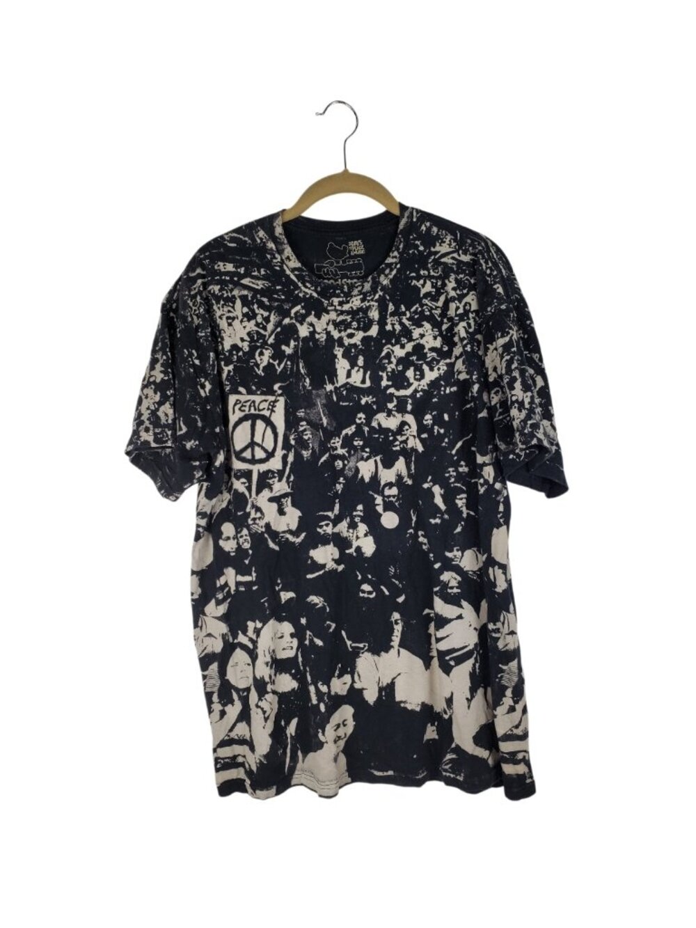 Woodstock All Over Print 2009 Black Beige AOP Short Sleeve T-Shirt Mens XL